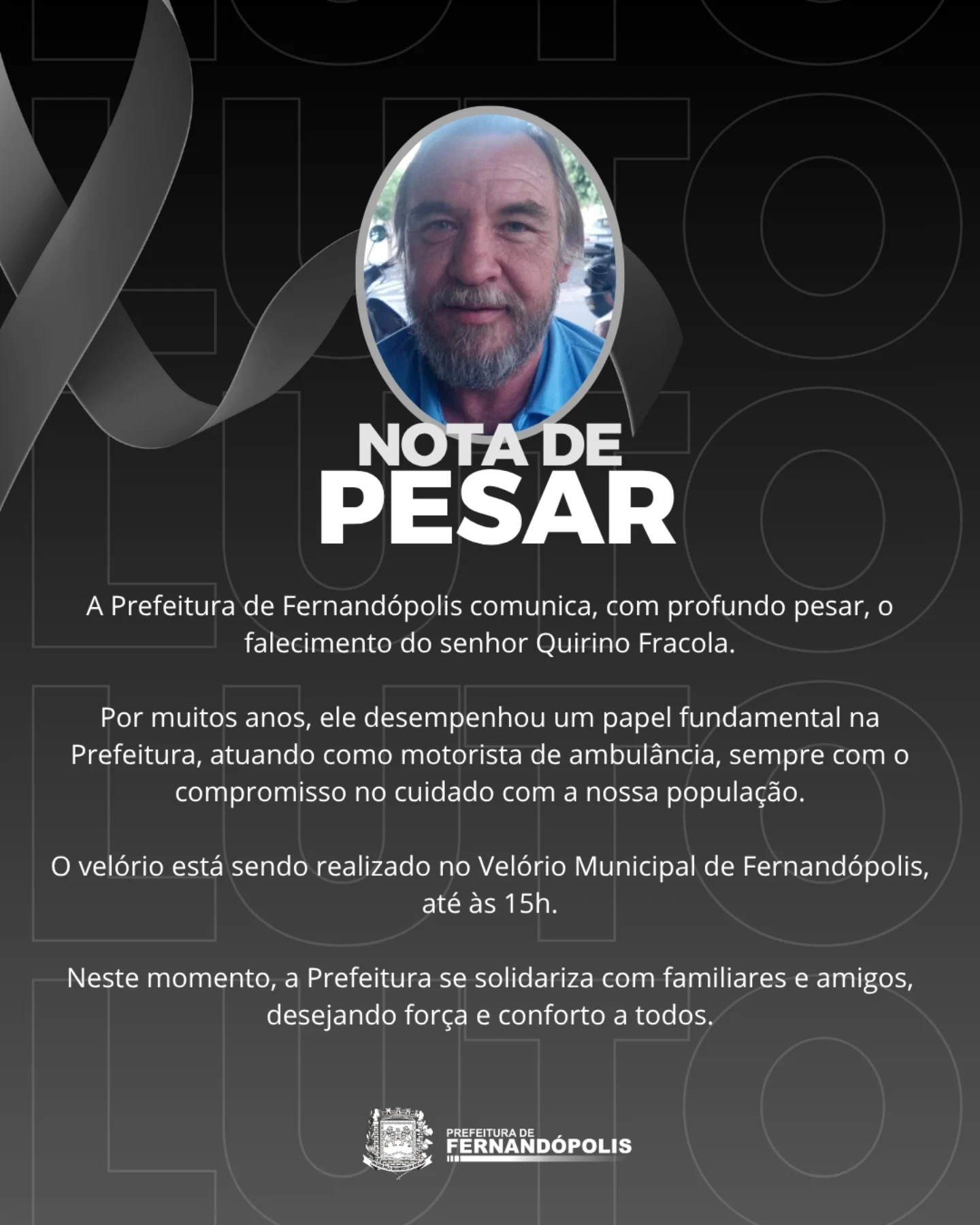 Post do instagram da Prefeitura de Mandirituba